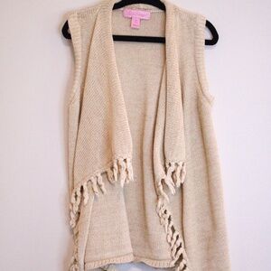 Lilly Pulitzer Girls Fringe Open Cardigan size Small (4-5)